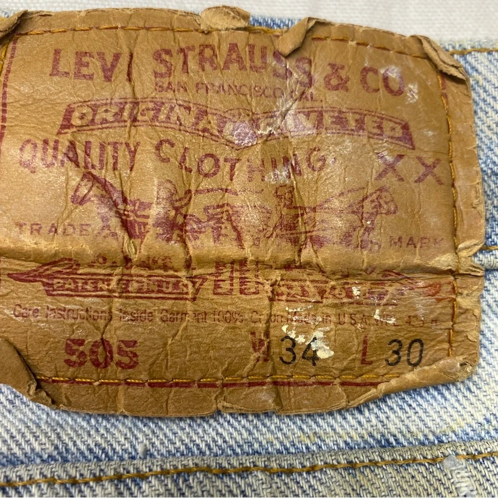 Vintage Levis Blank Tab 505xx 34X30 Measured‎ (32X28 )Thrashed Paint Jeans USA